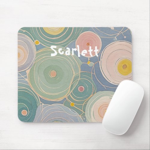 Whimsical Pastel Whirls Mouse Pad