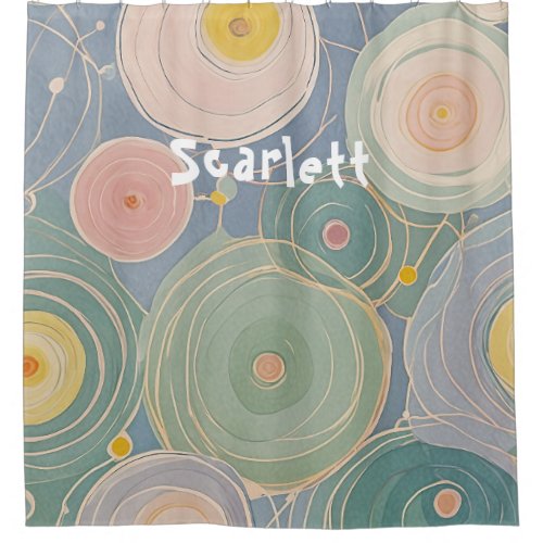 Whimsical Pastel Whirls Shower Curtain