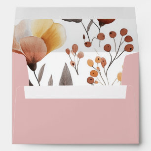Whimsical Pastel Wildflower Blush wedding Envelope