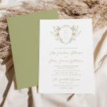 Whimsical Pastel Wildflower Monogram Crest Wedding Invitation<br><div class="desc">Introducing our whimsical pastel wildflower crest wedding invitation with a colorful vintage wildflower monogram crest design! This invitation is perfect for those who want to add a touch of playful whimsy to their special day. The design features a variety of greenery and wildflowers in various pastel shades of pink, blue...</div>