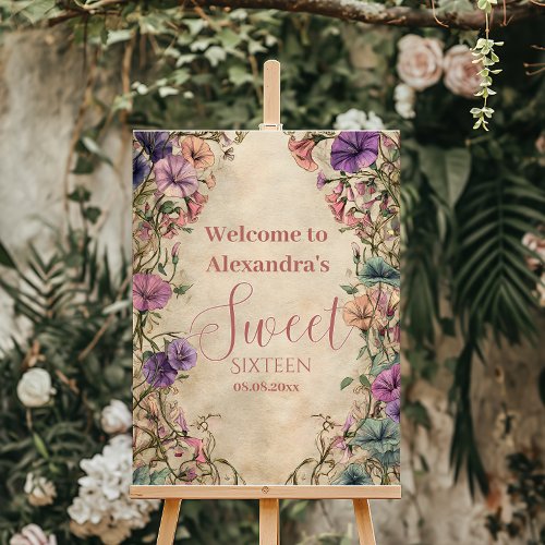 Whimsical Pastel Wildflower Sweet 16 Foam Board