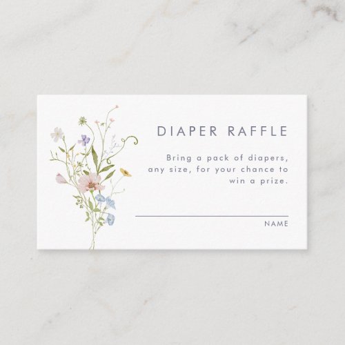 Whimsical Pastel Wildflower Wedding Enclosure Card