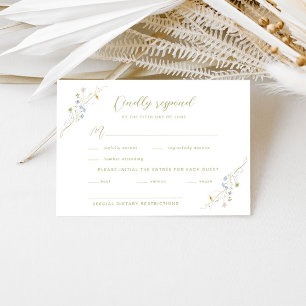 Whimsical Pastel Wildflower Wedding RSVP Card