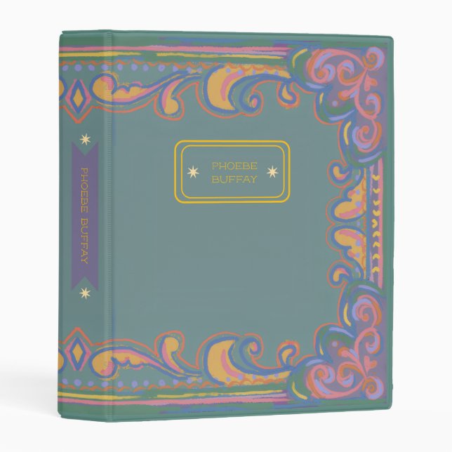 Whimsical Pastel Women's Avery Mini Binder (Front/Spine)