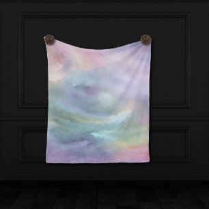 Whimsical Pastels Dreamy Muted Rainbow Mottle Fleece Blanket