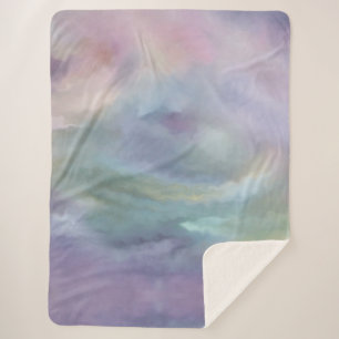Whimsical Pastels   Dreamy Muted Rainbow Mottle Sherpa Blanket