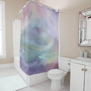 Whimsical Pastels   Dreamy Muted Rainbow Mottle Shower Curtain