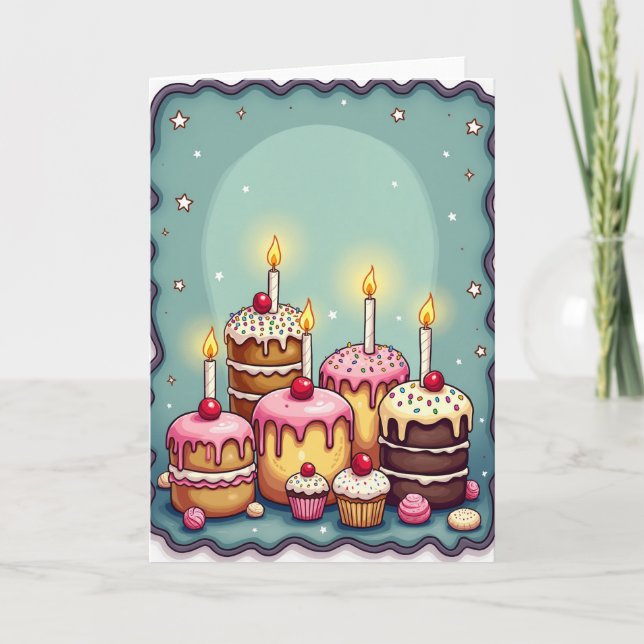 Whimsical Pastry Birthday Card (Front)
