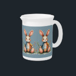 Whimsical Patchwork Bunny Cottagecore Woodland Beverage Pitcher<br><div class="desc">This charming patchwork bunny brings a heartwarming blend of nostalgia and whimsy, evoking the softness of a vintage childhood storybook. With its delicate hand-stitched appearance, warm earthy tones, and intricate fabric details, this woodland creature feels right at home in a cozy cottagecore setting. The soft pastel hues and rustic folk-art...</div>