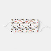 Whimsical Patchwork Butterfly Print Adult Cloth Face Mask (Front, Folded)