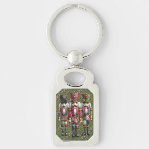 Whimsical Patchwork Christmas Nutcracker Trio Keychain