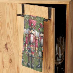 Whimsical Patchwork Christmas Nutcracker Trio Kitchen Towel