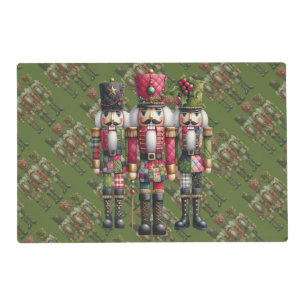 Whimsical Patchwork Christmas Nutcracker Trio Placemat