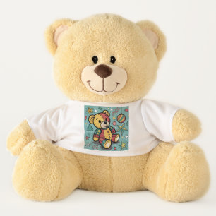 Whimsical Patchwork Christmas Teddy Bear