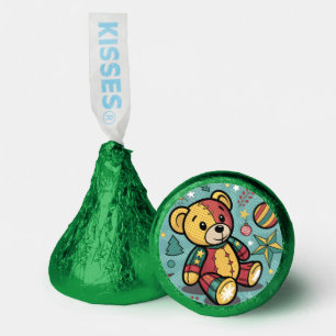 Whimsical Patchwork Christmas Teddy Bear Hershey®'s Kisses®