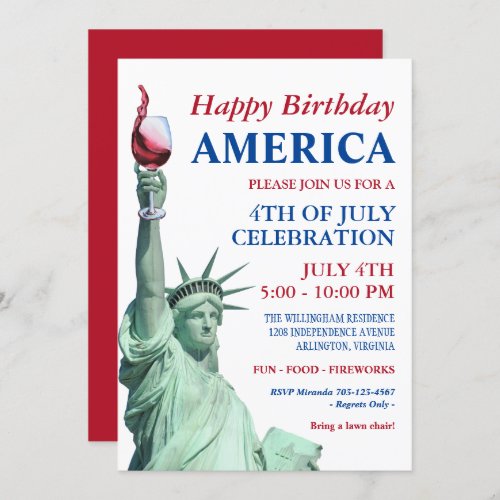 Whimsical Patriotic 4th of July Party Invitation