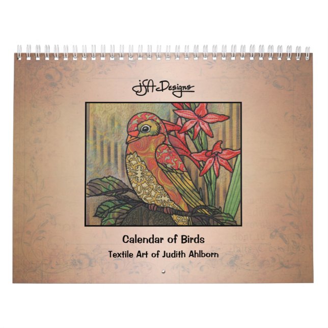Whimsical Patterned Bird Calendar (Cover)