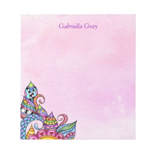 Whimsical Patterns Shapes and Swirls Notepad