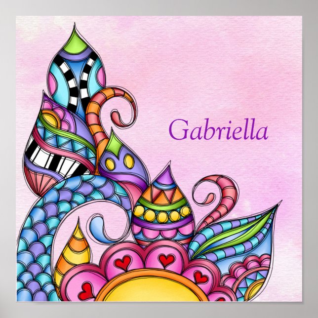 Whimsical Patterns Shapes and Swirls Poster (Front)