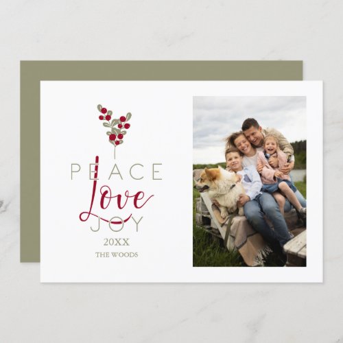 Whimsical Peace Love Joy Classic Christmas Photo