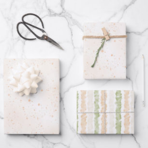 Whimsical Peach Dots Birthday Wrapping Paper Sheets
