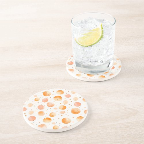 Whimsical Peach Dots   Coaster