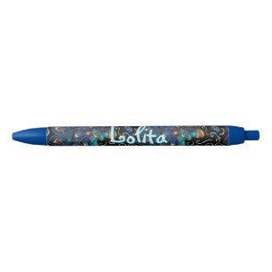 Whimsical Peacock Chalk Pastel Bird Personalized Pen
