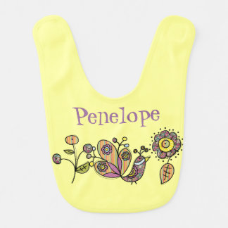 Whimsical Peacock Customized Bib