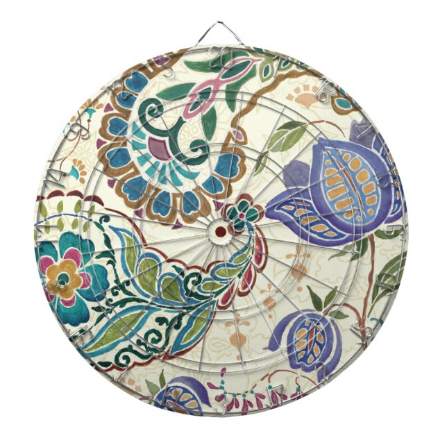 Whimsical Peacock Dart Board (Front)