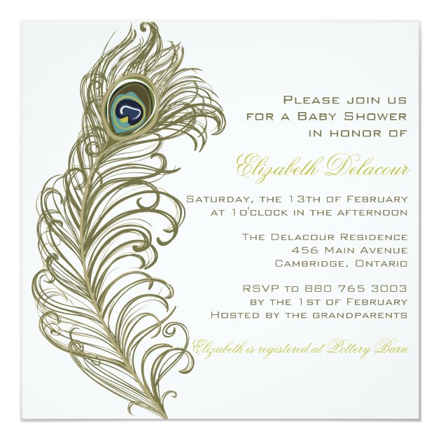 feather baby shower invitations