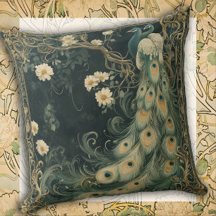 Whimsical Peacock Home Décor Accent Throw Pillow