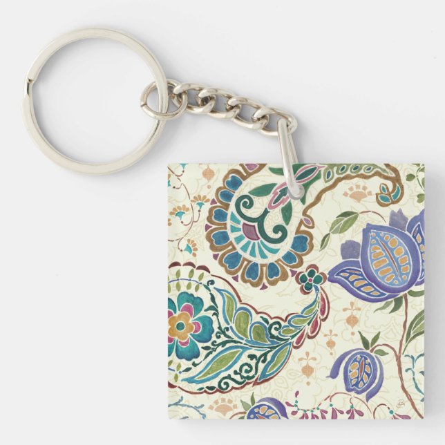 Whimsical Peacock Keychain (Front)