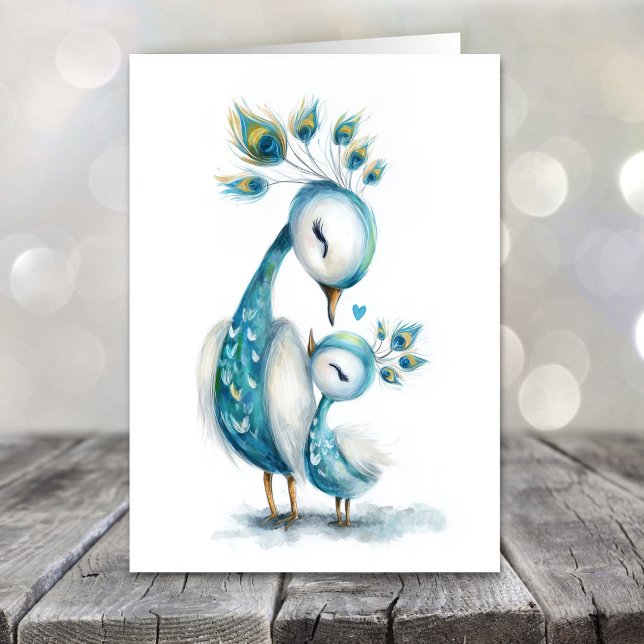 Whimsical Peacock Mother's Day Holiday Card (Creator Uploaded)