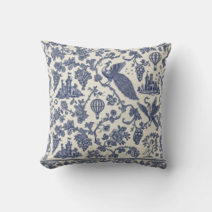 Whimsical peacock throw pillow