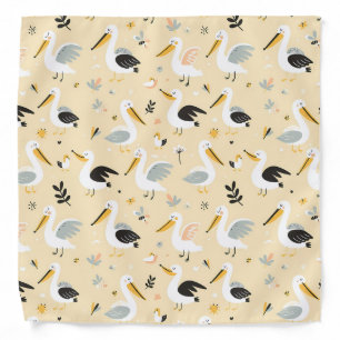 Whimsical Pelican Paradise Bandana