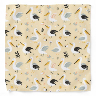 Whimsical Pelican Paradise Bandana