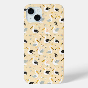 Whimsical Pelican Paradise iPhone 15 Plus Case