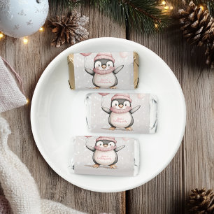 Whimsical Penguin Birthday Vintage Pink Hershey's Miniatures