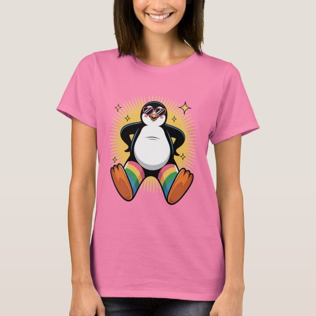 Whimsical Penguin Caroon T-Shirt (Front)