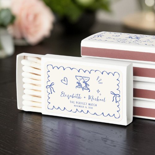 Whimsical Perfect Match Blue Cream Wedding