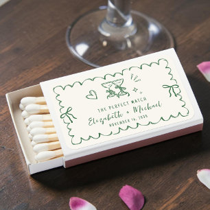 Whimsical Perfect Match Green Cream Wedding Favor