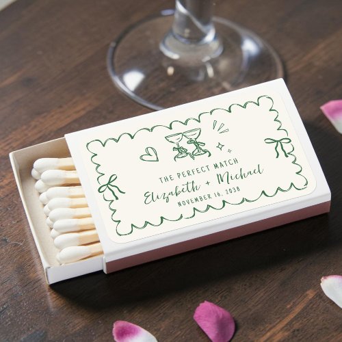 Whimsical Perfect Match Green Cream Wedding Favor