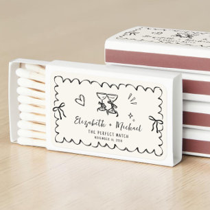 Whimsical Perfect Match Hand Drawn Cream Wedding