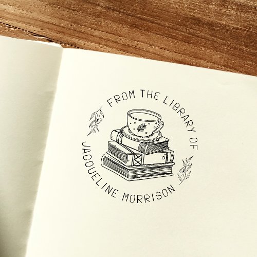Whimsical Personal Library Bookplate Book Stamp