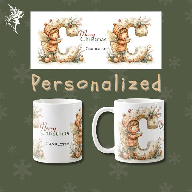 Whimsical Personalized Cozy Fairy Christmas  Coffee Mug (Creator Uploaded)