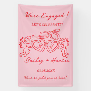 Whimsical Personalized Engagement couple Sign