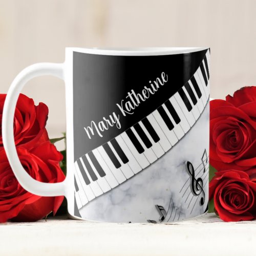  Whimsical Personalized Piano Keys Coffee Mug