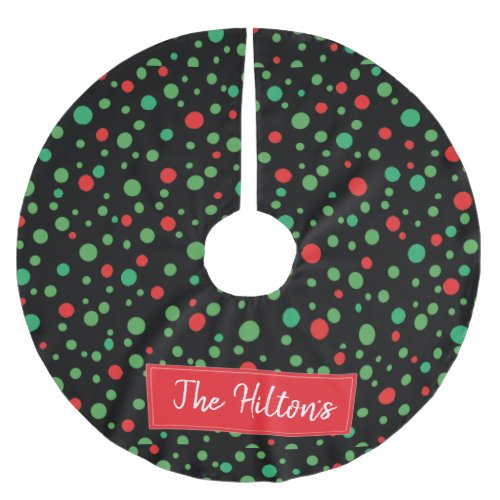 Whimsical Personalized  Polka Dot Christmas Skirt Brushed Polyester Tree Skirt