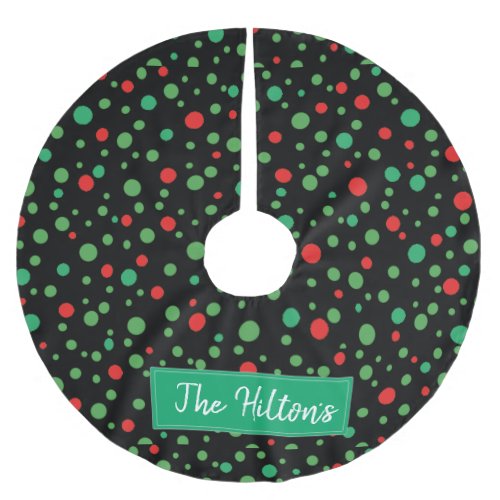 Whimsical Personalized  Polka Dot Christmas Skirt Brushed Polyester Tree Skirt