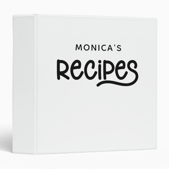 Whimsical Personalized Recipes 3 Ring Binder (Front/Spine)